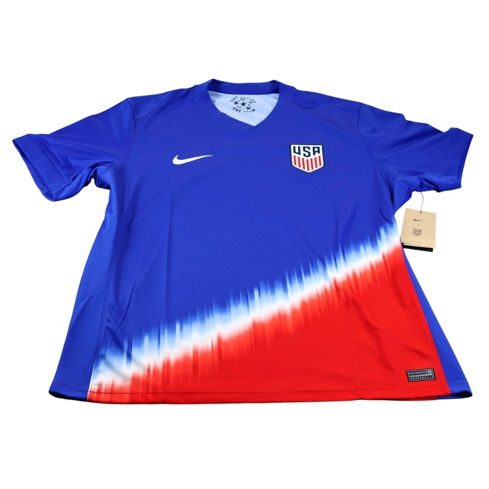 USA Soccer Jersey Mens XL Blue Red Soccer Nike Dri Fit One Nation USMNT